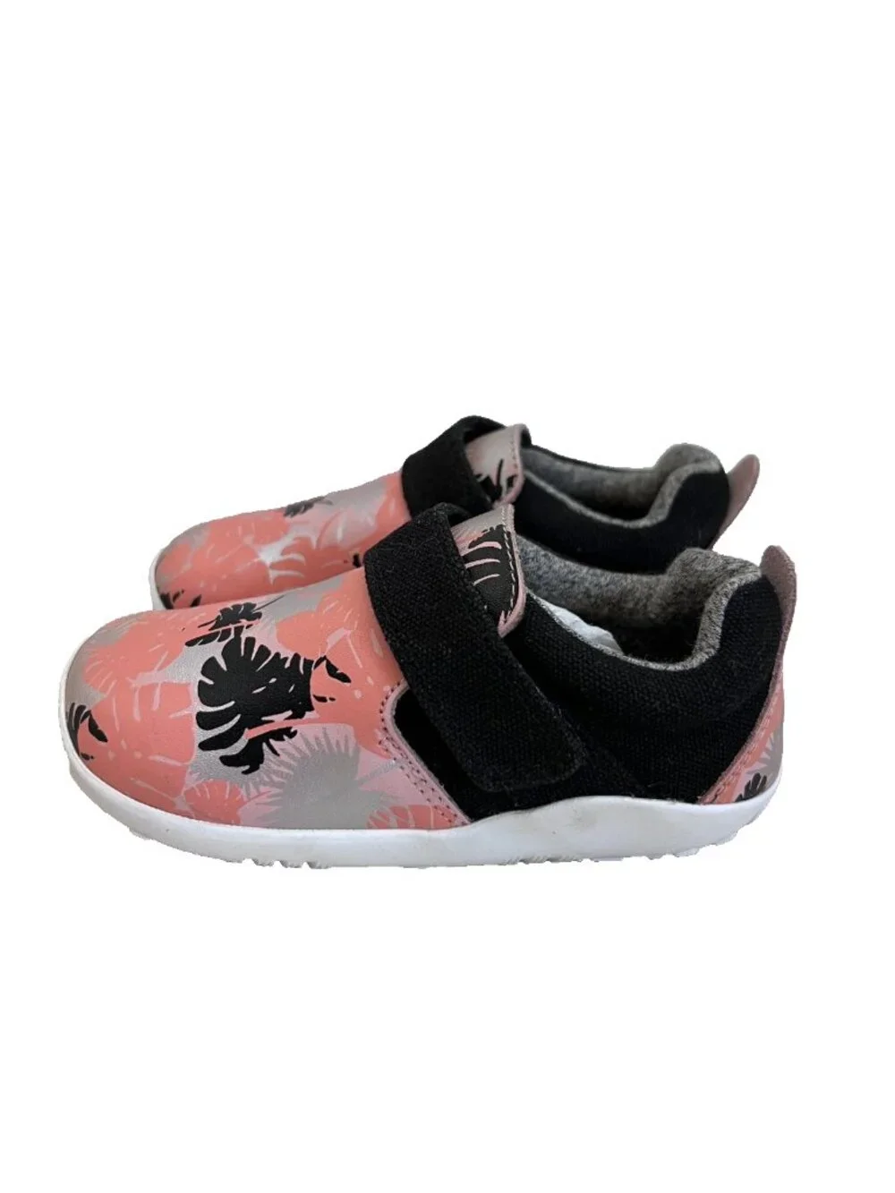 BOBUX I-Walk Grass Court Rainforest Pink Palm Leaf Leather Sneakers EU 22 US 6